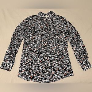 Banana Republic Long Sleeve Shirt Heart Button Down Blouse Womens Petite XXS